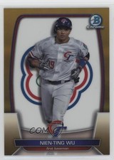 2023 Bowman Chrome WBC Flag Variations Gold Refractor /50 Nien-Ting Wu 1c37