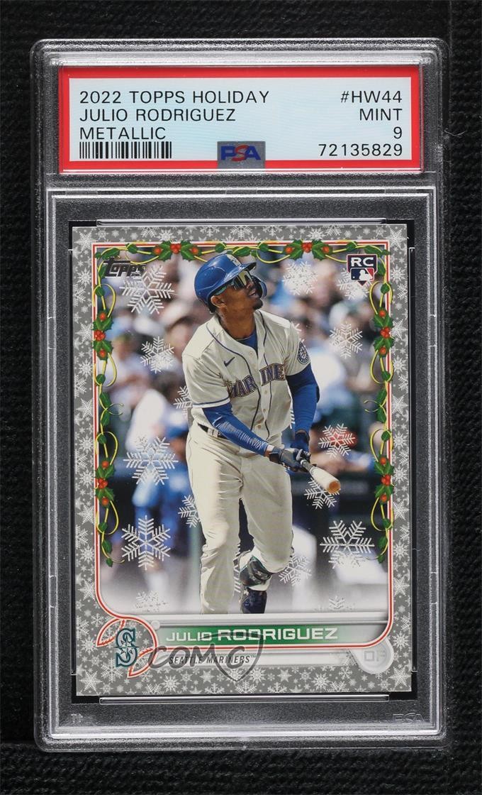 2022 Topps Holiday Mega Box Metallic Julio Rodriguez #HW44 PSA 9 MINT Rookie RC