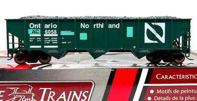 HO TRUE LINE TRAINS 200017 AAR 70-TON 9-PANEL HOPPER ONTARIO NORTHLAND AC # 6058