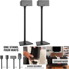 Wireless Sonos Speaker Stand Black Audio Enhancing Cable Management Pair