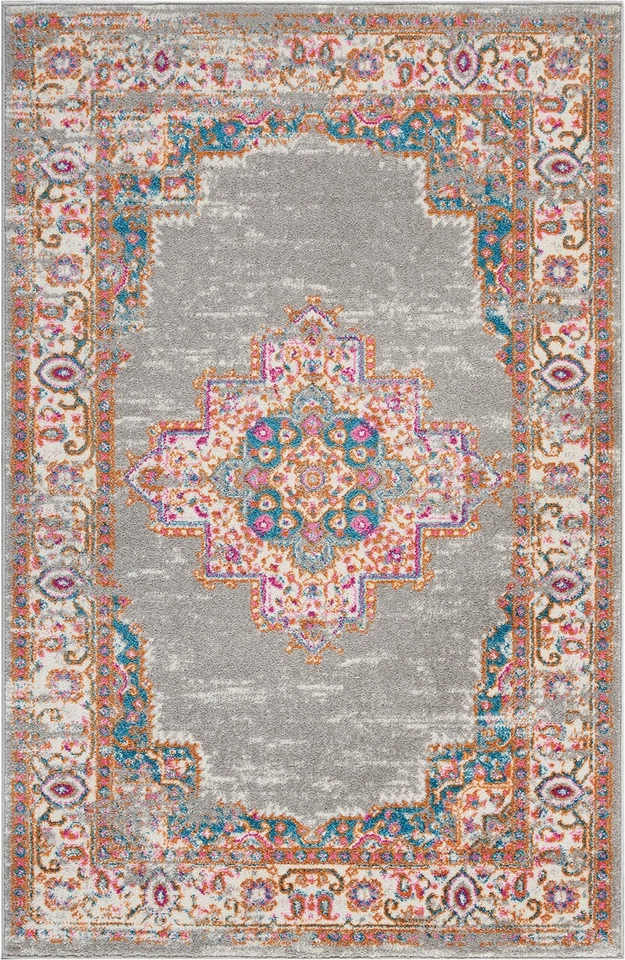 Nourison Passion Grey 3'9" x 5'9" Area Rug, Boho, Traditional, Easy Clean, No... - Image 3 of 4