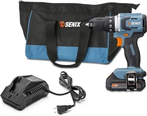 SENIX 20V Max Ensemble de perceuse/conducteur de 1/2" sans fil, kit d'outils électriques PDDX2-M2