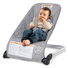 Folding Infant Bouncer Portable Baby Rocker with Breathable Backrest Aluminum