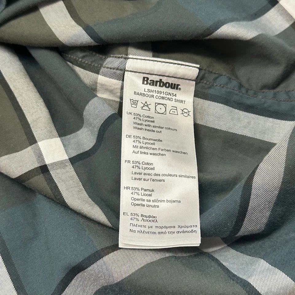 Camisa Barbour Calce Relajado Invierno Tartán Verde Cuadros Franela Abotonada para Mujer Foto 4 de 4