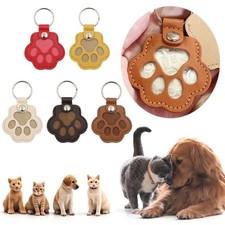 DOG FUR STORAGE KEYCHAIN, CUTE LEATHER PAW KEYCHAIN PET HAIR KEEPSAKE KEYRING