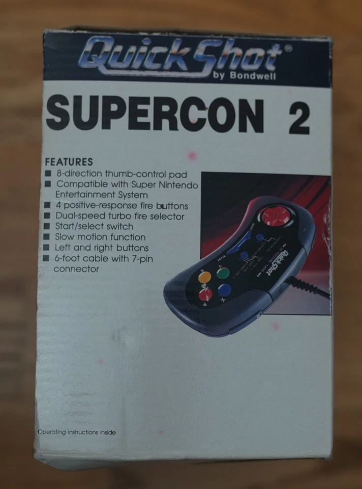 QUICKSHOT SUPERCON 2 JOYSTICK SUPER NINTENDO ENTERTAINMENT SYSTEM COMPLETE 1991 - Image 3 of 4