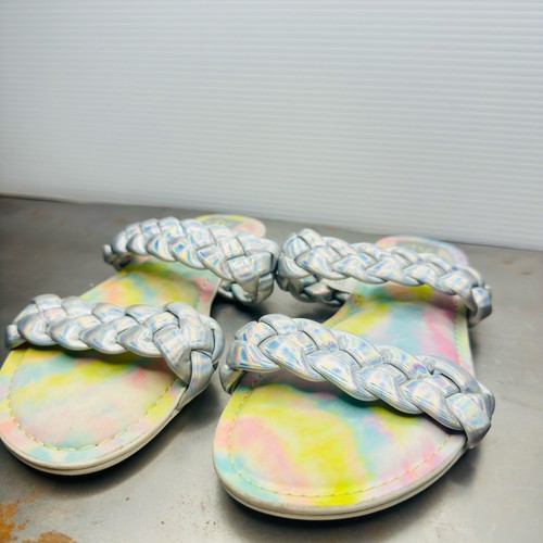 DV By Dolce Vita Slip On Girls Sandal 5 Braided Straps Rainbow Silver Careena - Picture 5 of 8