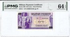 USA SERIES 692 First Print 50 CENTS MPC🪖MILITARY PAYMENT CERTIFICATE💎PMG 64EPQ — photo 1