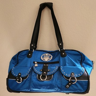 Kathy Van Zeeland Purple Rolling Duffle Bag Weekender Carry On