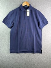 Polo Ralph Lauren Blue Mesh Short Sleeve Polo Shirt Mens Medium Custom Slim Fit