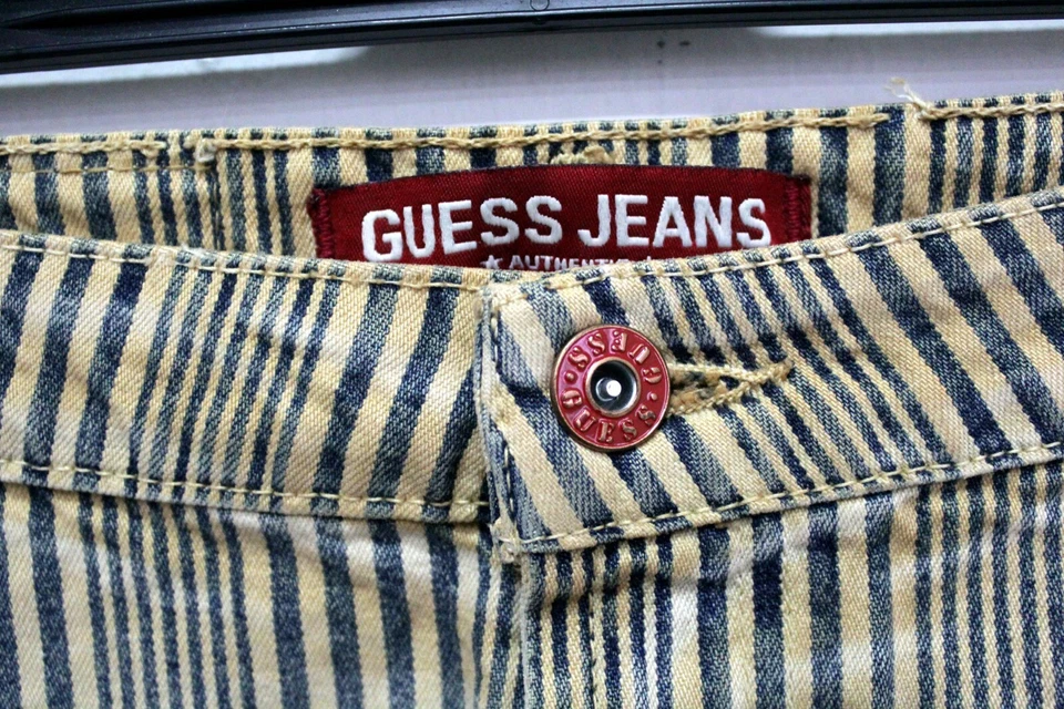 Falda Guess Mujer Talla 28/42 Logo Algodón Jeans Rayas Foto 2 de 4