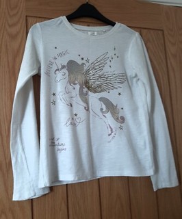 Girls Next Long Sleeve Unicorn Sequin T Shirt Top Age 11