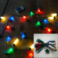 LED Shotgun Shell Christmas Lights 20ct Battery Powered, Timer, 8ft