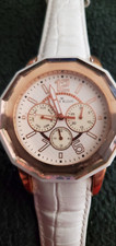Anne Klein Chrongraph Watch, Large White with crystals around Bezel