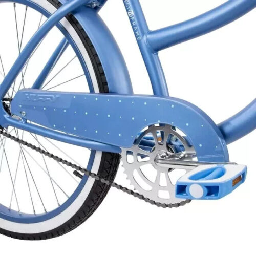 Girl's 24" Classic Beach Cruiser Bike Comfy Steel Frame Comfort Ride, Light Blue - Picture 3 of 3