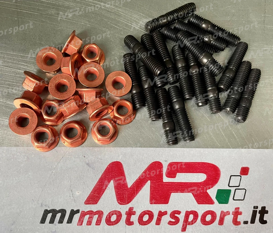 MRMOTORSPORT Kit 8 prigionieri dadi ramati scarico Racing Turbina Turbo Flange M8X1.25 M8