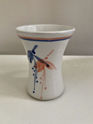 Louise Mulcahy  studio pottery mug delicate colours Fuschia Flowers Hand made - Picture 1 of 5