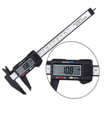 150mm 6inch LCD Digital Electronic Carbon Fiber Vernier Caliper Gauge Micrometer