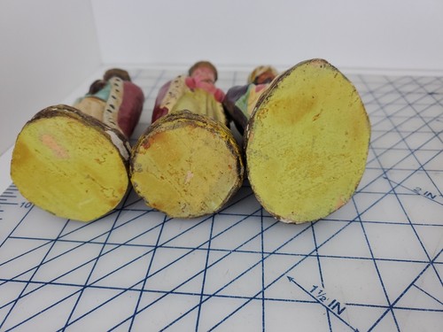 vintage papier mache 3 Wise Men nativity scene pieces 6.5" tall - Picture 14 of 15