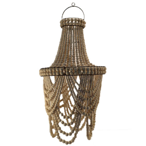 Coastal Style Beaded Loop Chandelier Boho Home Decor Natural - Picture 1 of 1