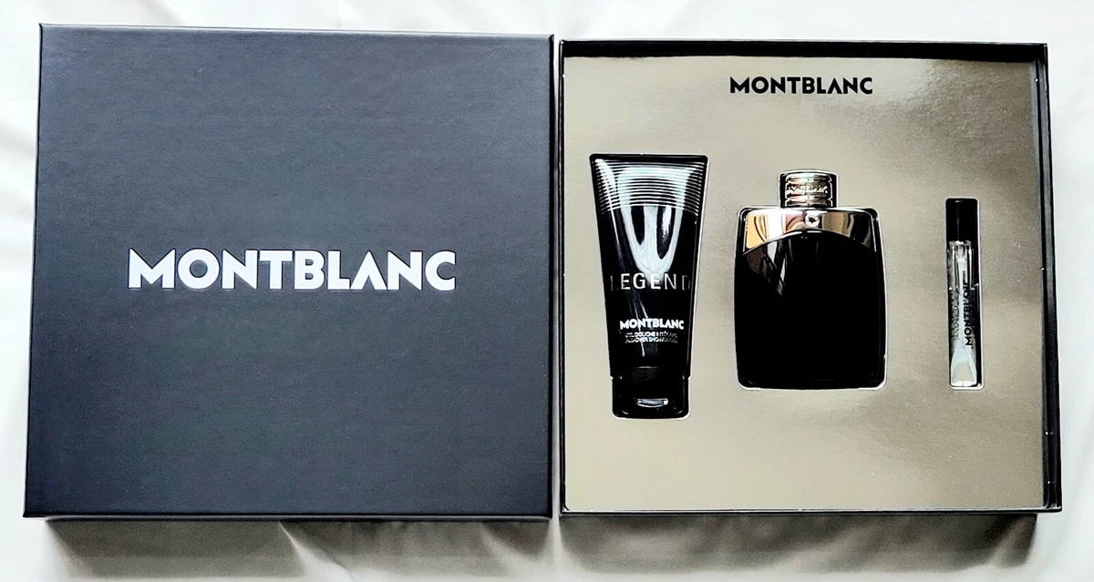 Mont Blanc Legend Gift Set for Men - 3 Piece 3.3oz EDT, shower