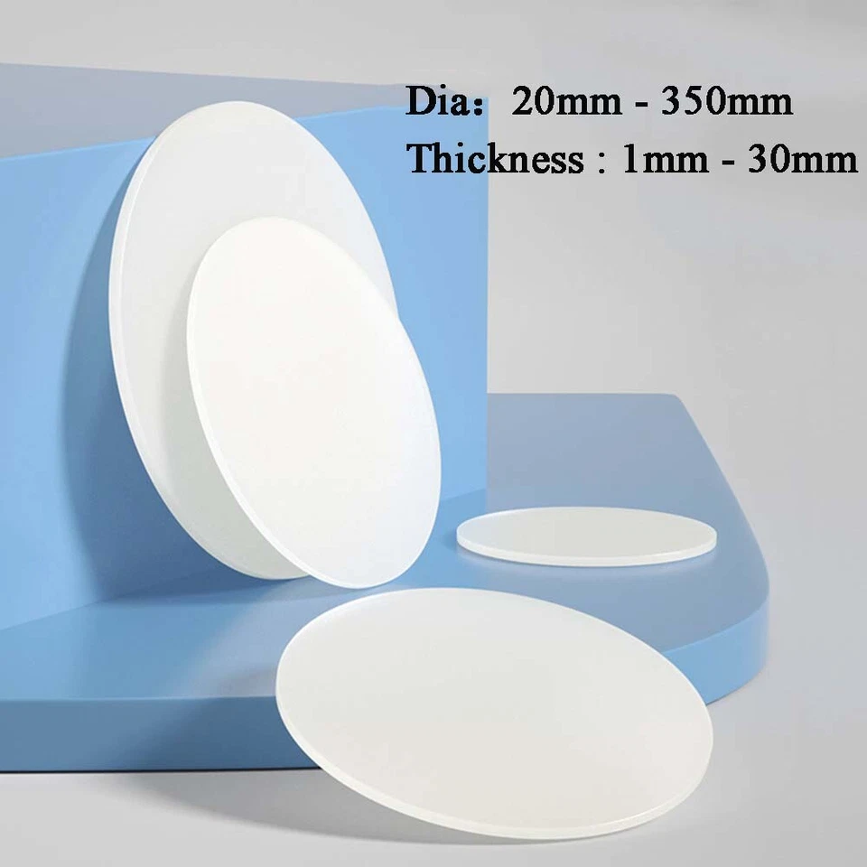 GOO BETTTER White Plastic PP Solid Disc Washers Round Gasket Pad Bushing Spacer Dia 20-350mm