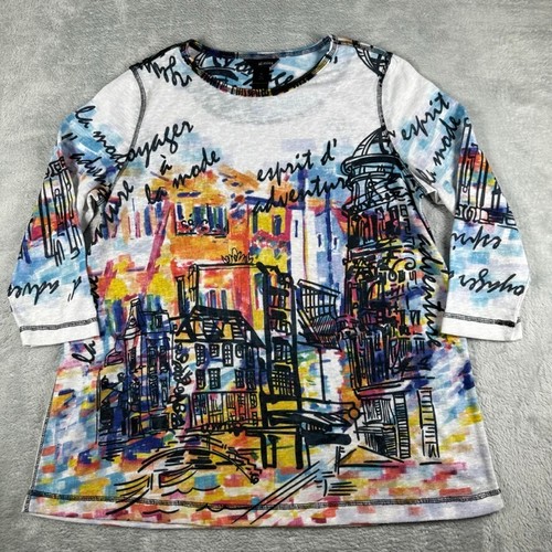 Ali Miles Top Damen XL Tunika Shirt reif künstlerisch adrett Strand Urlaub Reise