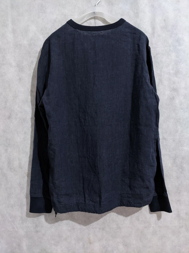 Camisa Our Legacy SS15 Azul Marino Lino Jersey LS Cuello Redondo 50 Foto 2 de 4