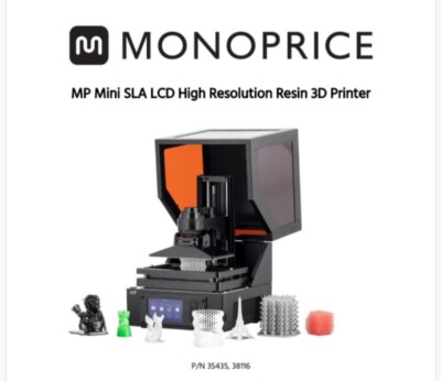 Monoprice MP Mini SLA LCD High Resolution Resin 3D Printer  (EU/UK) with US cord