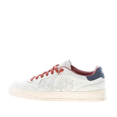 P448 men's shoes Bali nubuck white and blue navy delavè