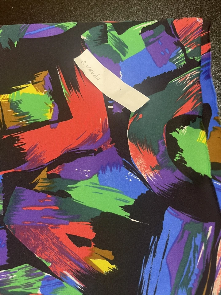 Abstract Tropical Silky Fabric - Multicolor - 2 Yards (A3) - Image 2 of 3