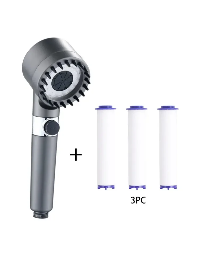 High Pressure 3-Mode Shower Head with Filter - Portable Rainfall Faucet