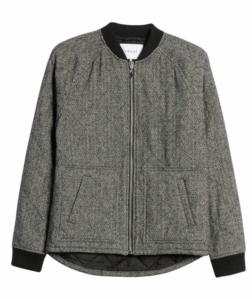 Mens herringbone bomber jacket cheap