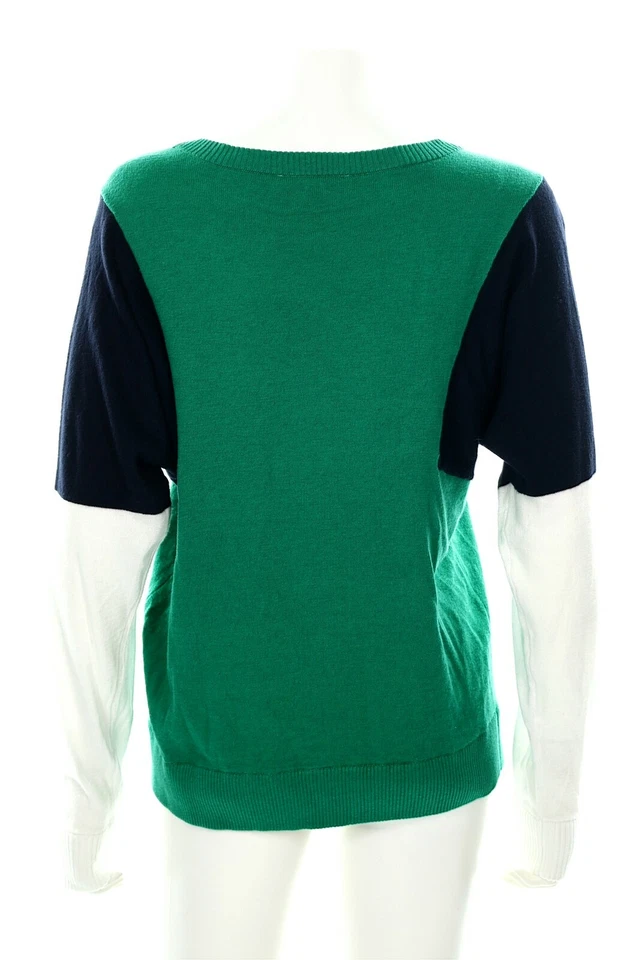 Suéter Pullover Michael Kors Tejido en Bloques de Color Verde Talla X-Grande Foto 3 de 3