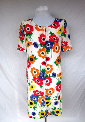 Emanuel Ungaro Parallele Paris silk sheath dress 46 12 VTG Italy Study pictures.