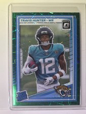 2025 Donruss Optic - Rated Rookie Travis Hunter #201 Green Velocity Prizm (RC)