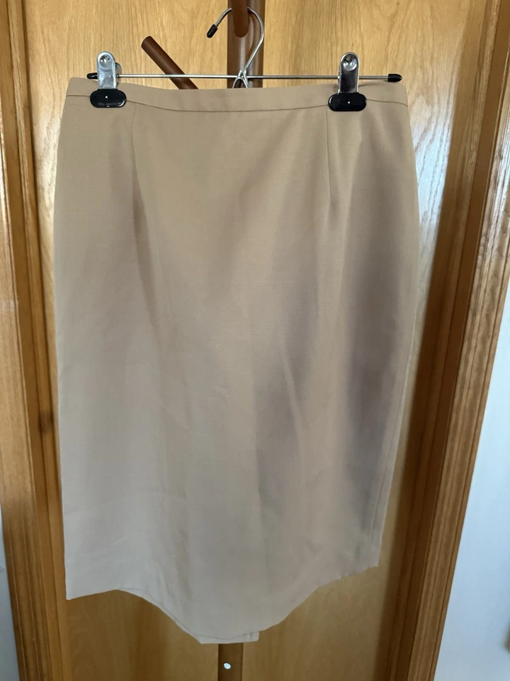 Falda lápiz Brooks Brothers para mujer 10 beige lana