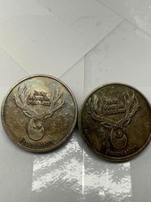 Rare! Vintage Rocky Mountain Mule Deer- 1 Troy Oz . Silver Round set of 2 80.00 per troy oz