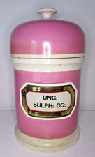 Apothecary Pharmacy Drugstore Chemist Large Vintage Ceramic Drug Jar Dome Lid