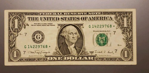 ⭐️ 1988A STAR NOTE ⭐️ $1 DOLLAR BILL ( CHICAGO G ) NEAR MINT Print Not Center - Picture 1 of 2