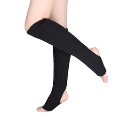 Ribbed Knitted Leg Warmers, Girls, Women, Crochet Long Boot Socks, 80s Party