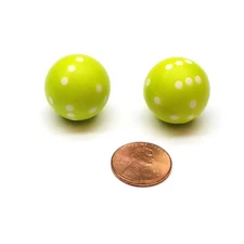 Koplow Round Dice d6 Green w/White (2) New