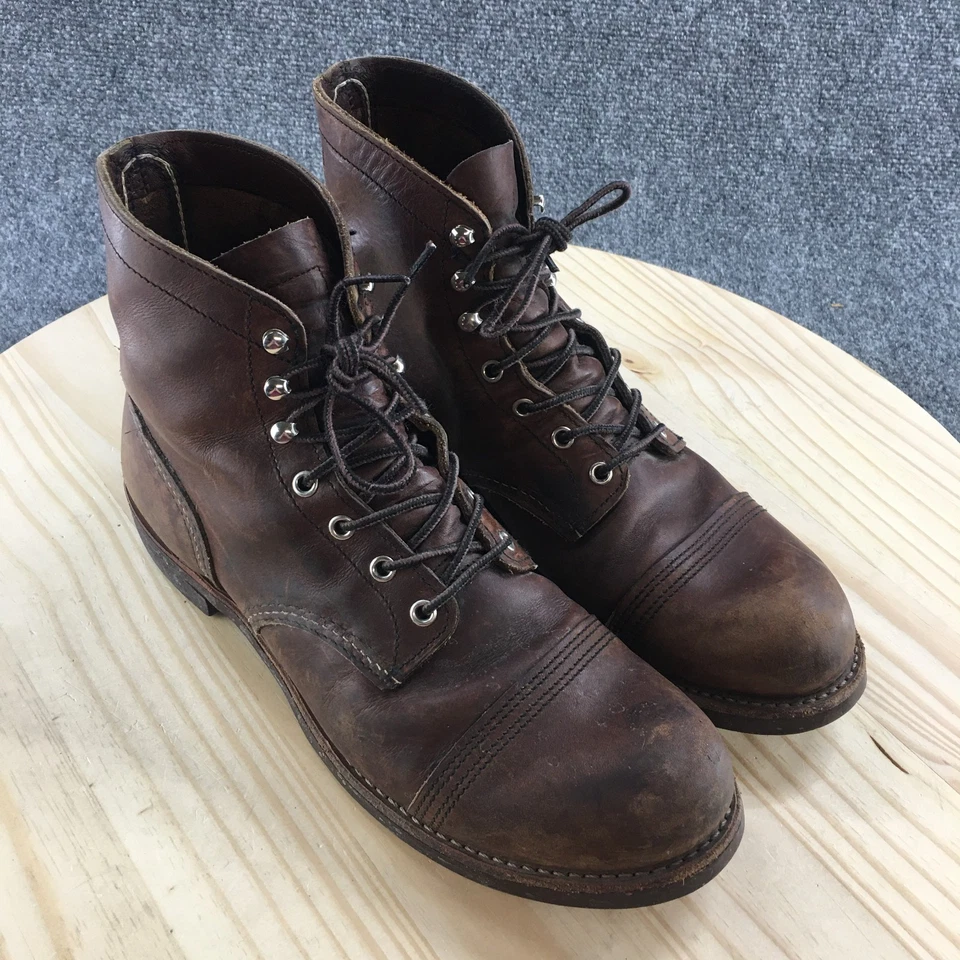 Red Wing Boots Mens 11 Iron Ranger Combat Brown Leather Lace Up Casual 8111 - Image 3 of 4