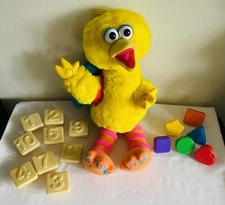 SESAME STREET Play and Teach BIG BIRD Interactive Plush Teaching Toy TESTED WORK