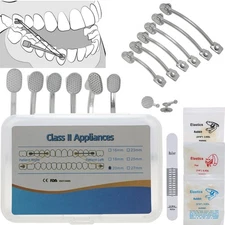 Dental orthodontic Class ll Appliances Kit Distalizer Bars Elastics Rubber Bands