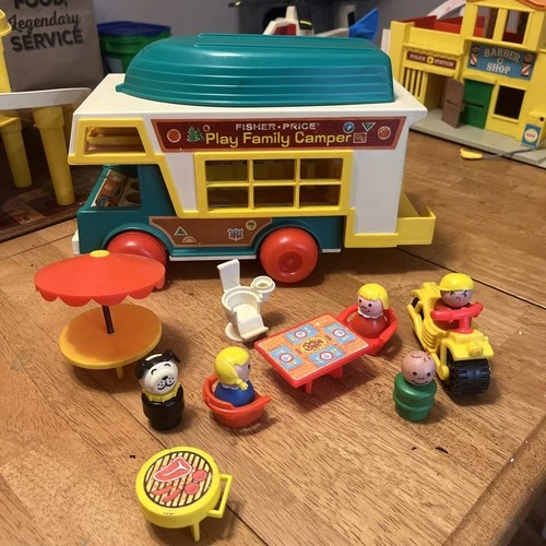 New ListingVintage Fisher Price Little People Play Family Camper RV w/ Truck #994 1972
