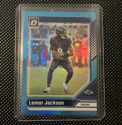 Panini 2024 Donruss Optic Lamar Jackson Ravens #13 Aqua Prizm 119/299