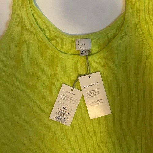 Canotta donna nuova con etichetta A New Day taglia XXL verde lime poliestere abbigliamento ufficio - Foto 2 di 4