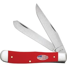 Case Cutlery Trapper American Workman Red Synthetic Handle Pocket Knife - 73930