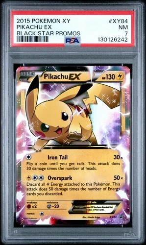 2015 POKEMON XY BLACK STAR PROMOS PIKACHU EX #XY84 PSA 7 NM #130126242